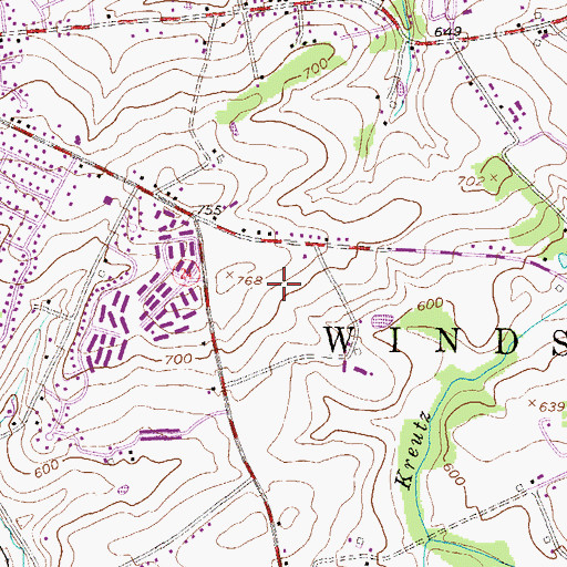 Topographic Map of Rolling Acres Pitch and Putt Golf Course, PA