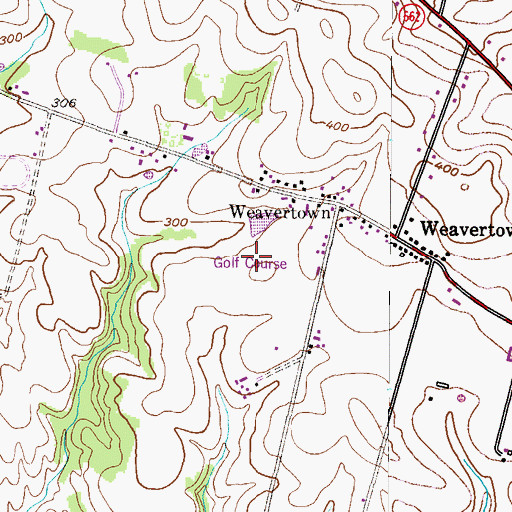 Topographic Map of Arrowhead Golf Course, PA