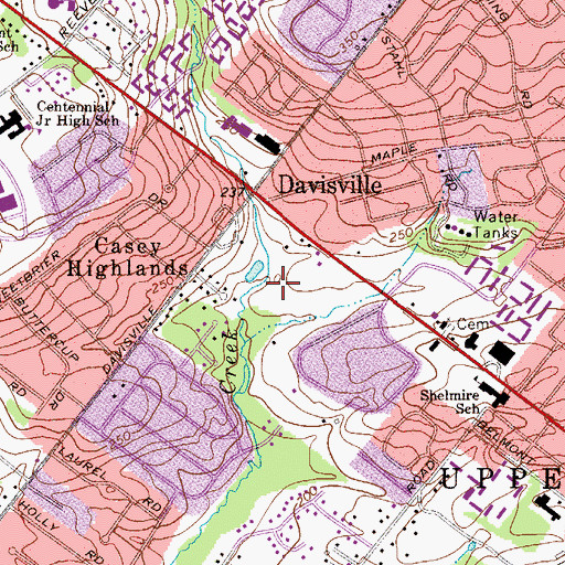 Topographic Map of Golf Hollow Golf Course, PA