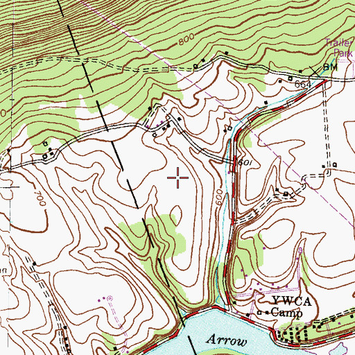 Topographic Map of Hidden Valley Golf Course, PA