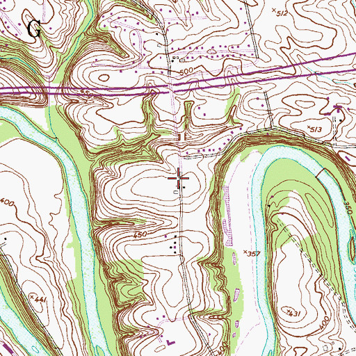 Topographic Map of Silver Spring Golf Course, PA