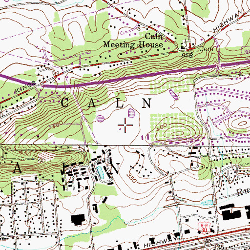 Topographic Map of Ingleside Golf Course, PA