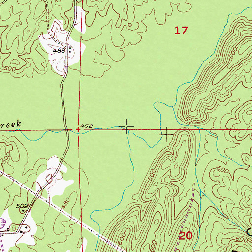 Topographic Map of Hurricane Creek, AL