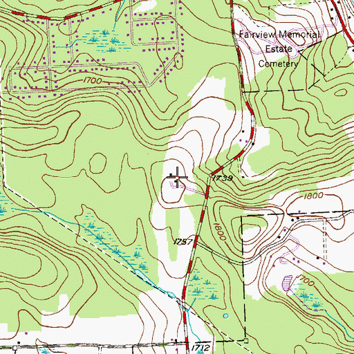 Topographic Map of Elmhurst Country Club, PA