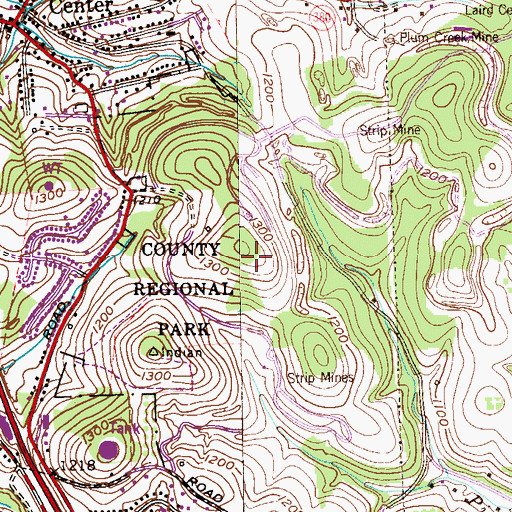 Topographic Map of Boyce Park Ski Area, PA