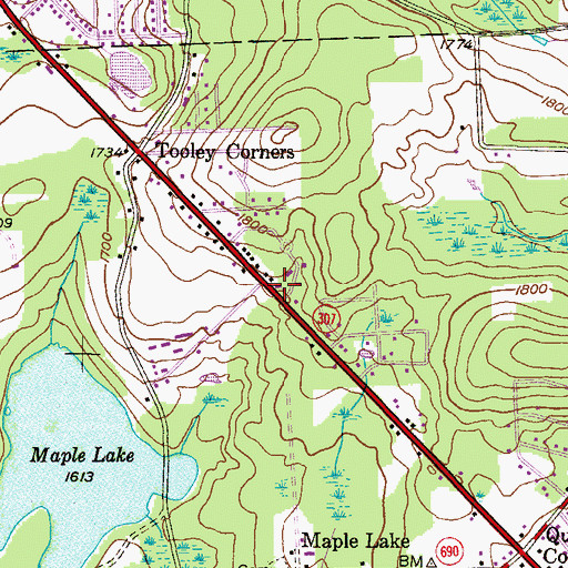 Topographic Map of Springbrook Township Municipal Building, PA