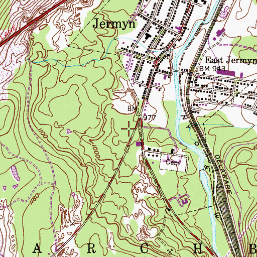Topographic Map of Valley View Trailer Park, PA