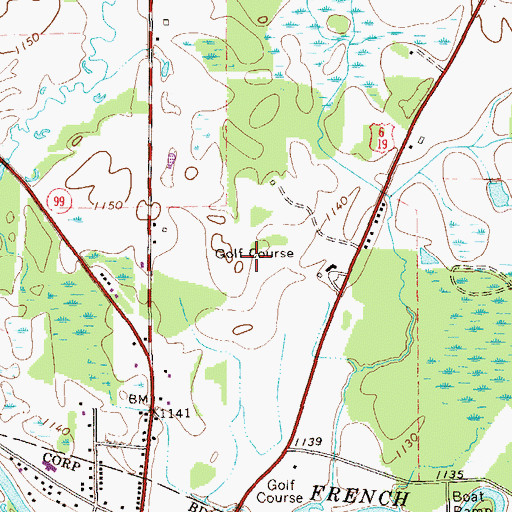 Topographic Map of Riverside Golf Course, PA