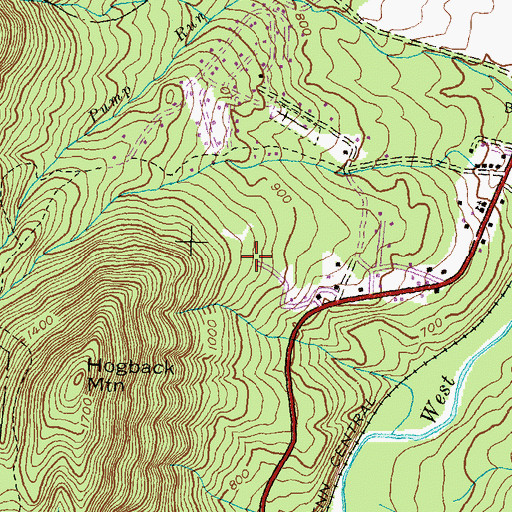 Topographic Map of Richmond Hill Ski Area, PA