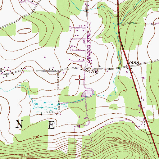 Topographic Map of Ski Sawmill Ski Area, PA