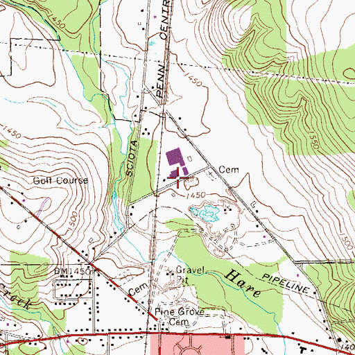 Topographic Map of North Hills Municipal Golf Course, PA