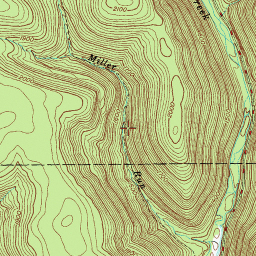 Topographic Map of Miller Run Trail, PA