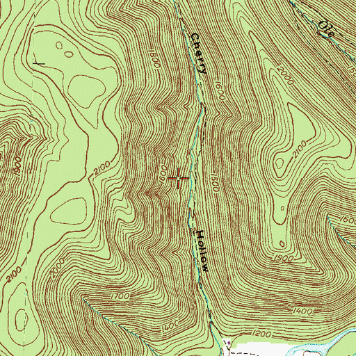 Topographic Map of Cherry Hollow Trail, PA