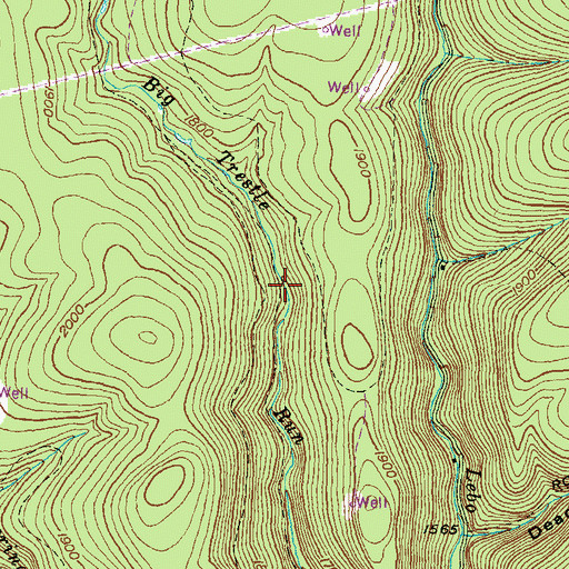 Topographic Map of Big Trestle Trail, PA