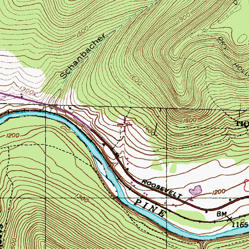 Topographic Map of Schanbacher Trail, PA