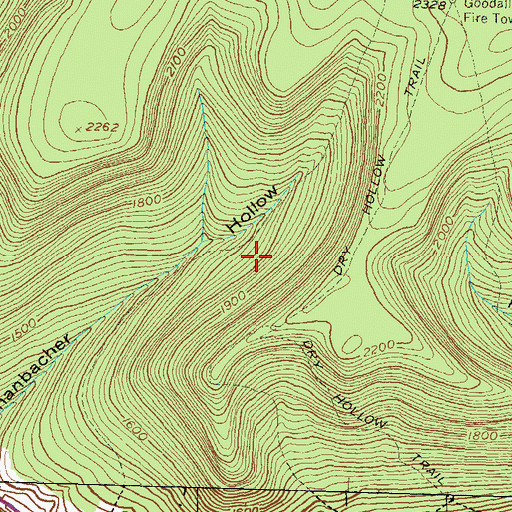 Topographic Map of Schanbacher Trail, PA