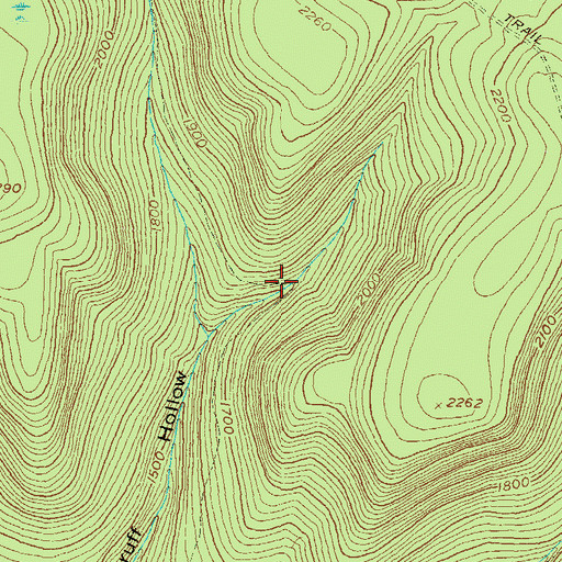 Topographic Map of Woodruff Trail, PA