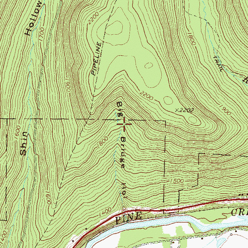 Topographic Map of Big Bridge Trail, PA