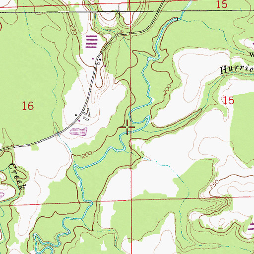Topographic Map of Hurricane Creek, AL