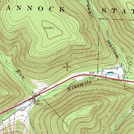 Topographic Map of Pennsylvania Lumber Museum, PA