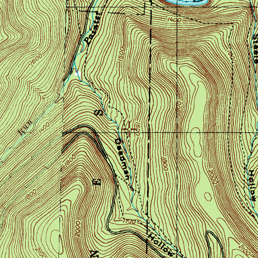 Topographic Map of Deadman Trail, PA