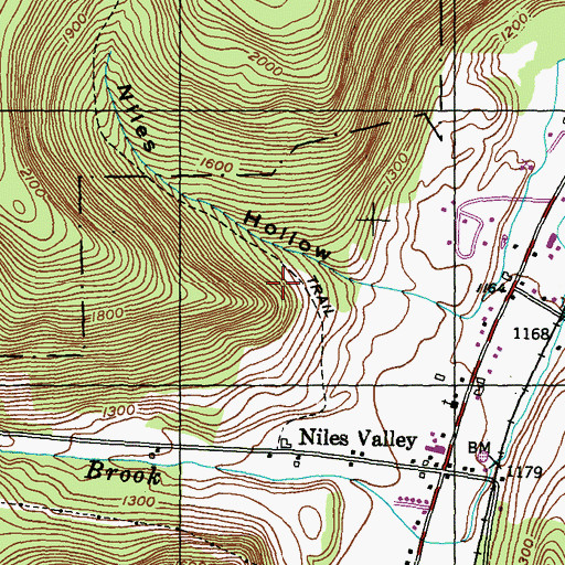 Topographic Map of Niles Trail, PA