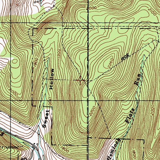 Topographic Map of Hemlock Flats Trail, PA