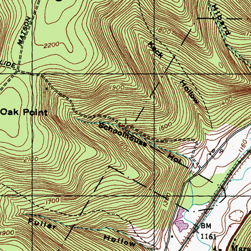 Topographic Map of School House Trail, PA