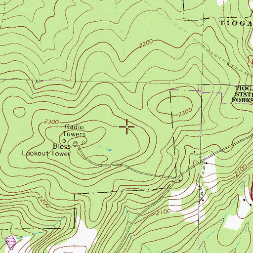 Topographic Map of Bloss Mountain Trail, PA