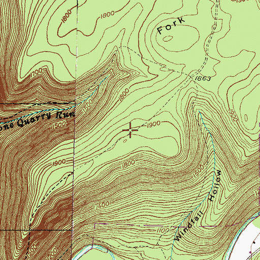 Topographic Map of Fork Hill Trail, PA