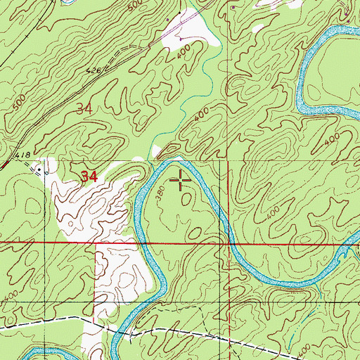 Topographic Map of Hurricane Creek, AL