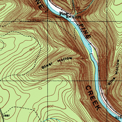 Topographic Map of Dillon Trail, PA