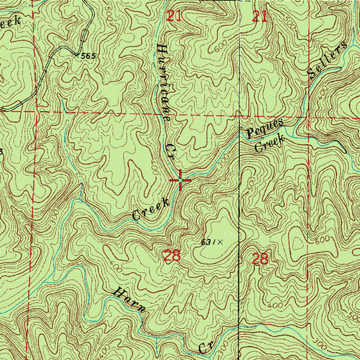 Topographic Map of Hurricane Creek, AL