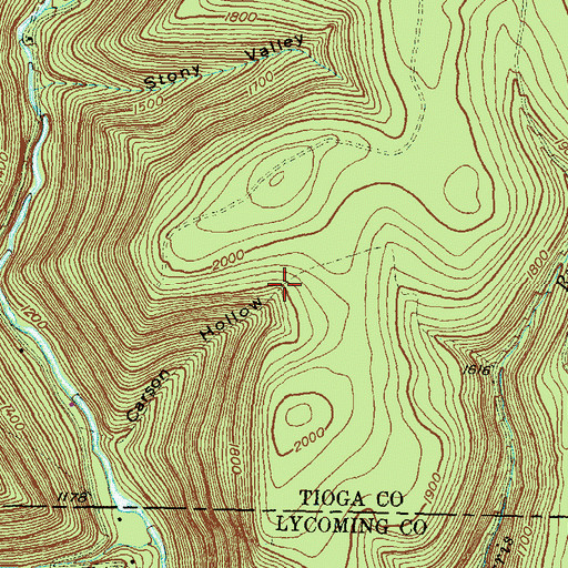 Topographic Map of Carson Hollow Trail, PA