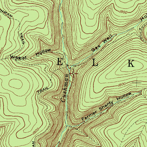 Topographic Map of Gaswell Trail, PA