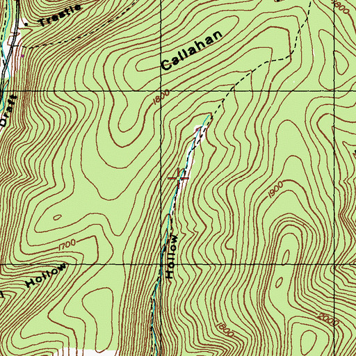 Topographic Map of Big Dam Hollow Trail, PA