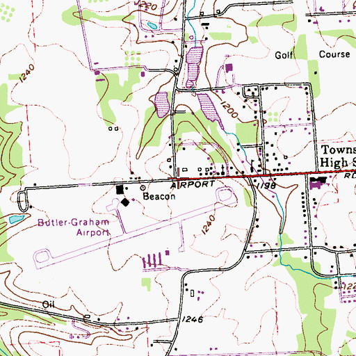 Topographic Map of Nixon School (historical), PA