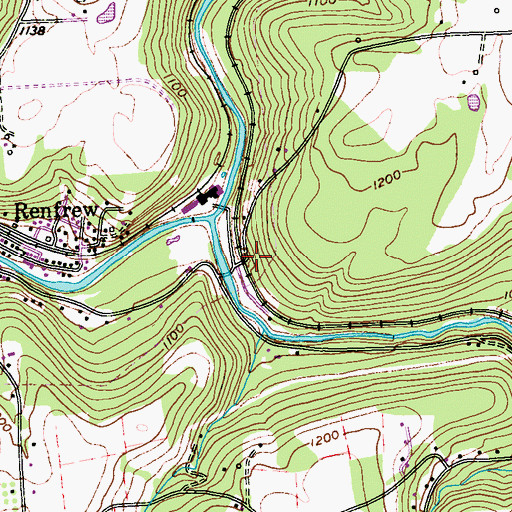 Topographic Map of Renfrew Station (historical), PA
