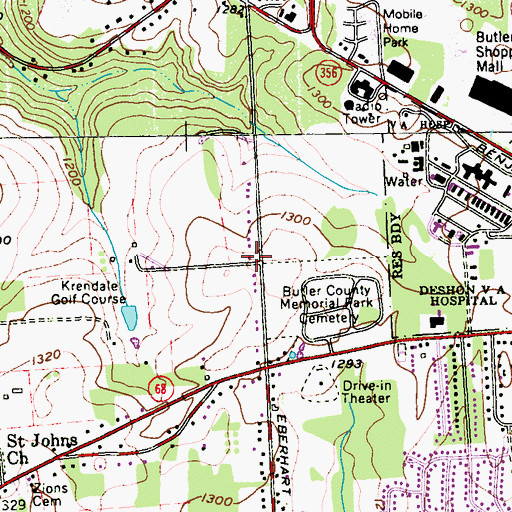 Topographic Map of McKee School, PA