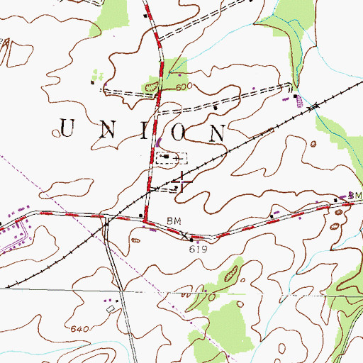 Topographic Map of Church Station, PA