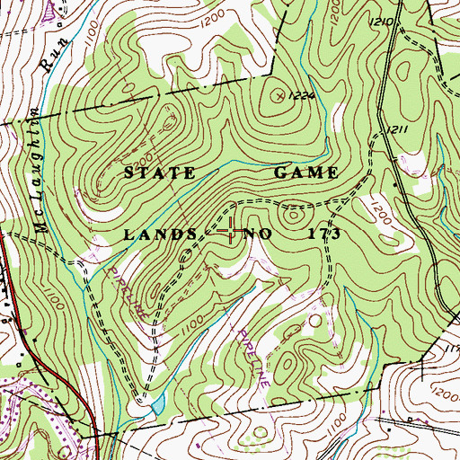 Topographic Map of State Game Lands Number 173, PA