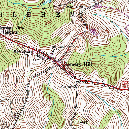 Topographic Map of Century Inn, PA