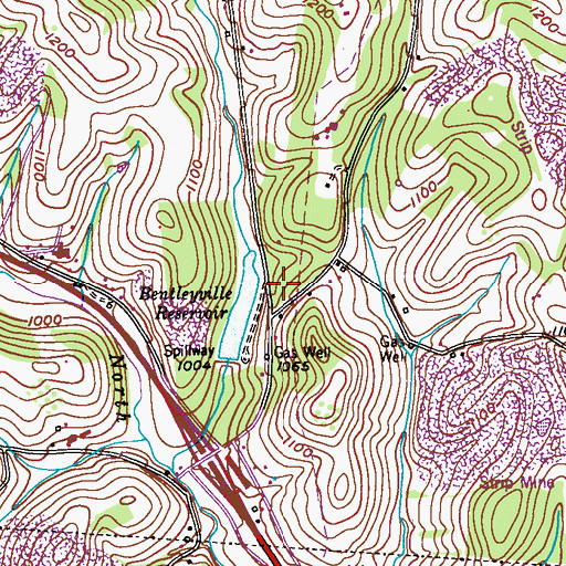 Topographic Map of Hern, PA