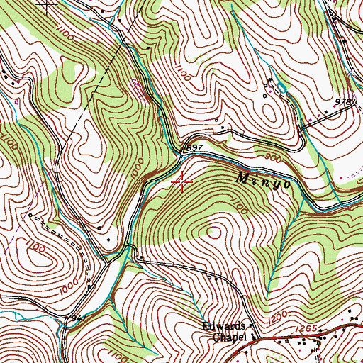 Topographic Map of Mingo Creek County Park, PA
