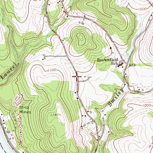 Topographic Map of Cunningham School (historical), PA