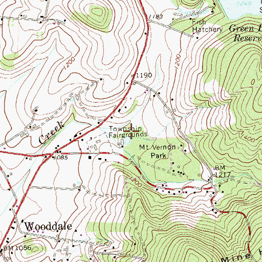 Topographic Map of Bullskin Fairgrounds, PA