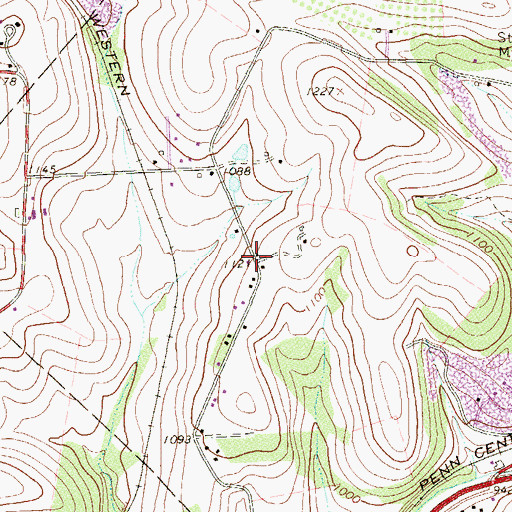 Topographic Map of Bellvue School (historical), PA
