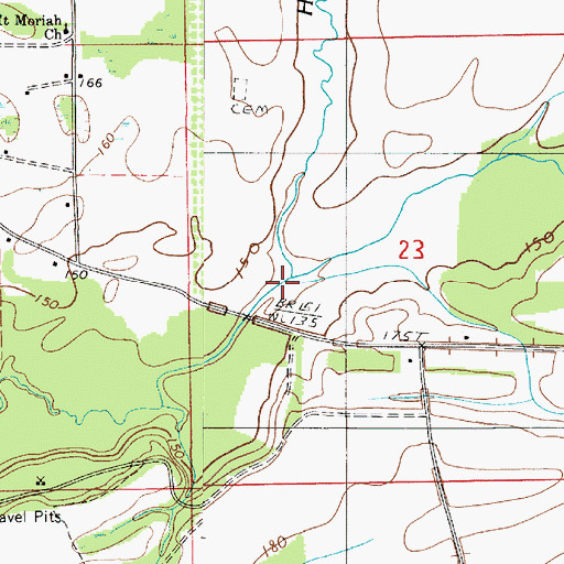 Topographic Map of Hurricane Creek, AL