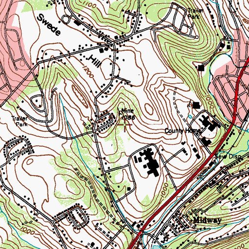Topographic Map of Westmoreland County Home, PA