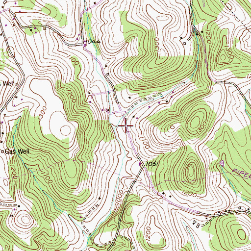 Topographic Map of Bulltown Schoolhouse (historical), PA